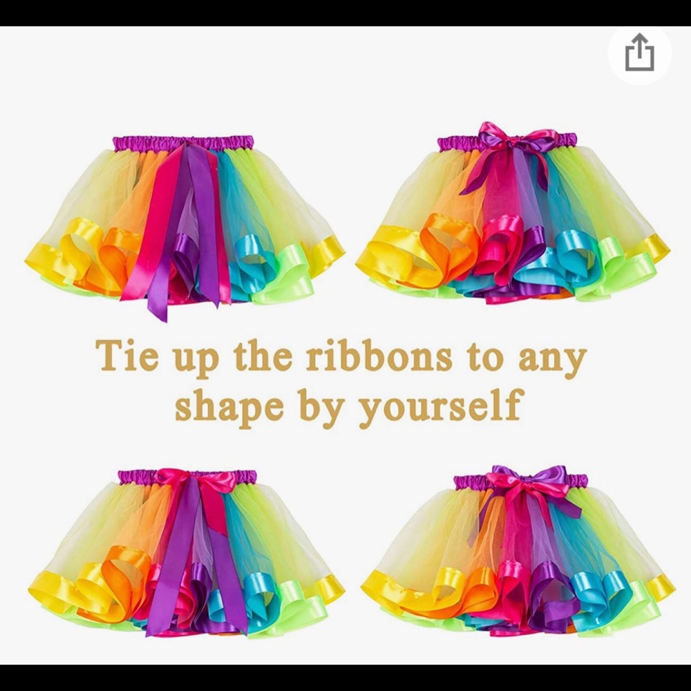 Belababy girl rainbow tulle skirt Size L - Picture 2 of 7